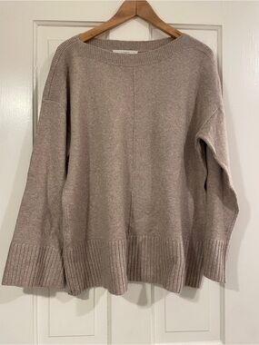 LOFT Taupe Boatneck Sweater